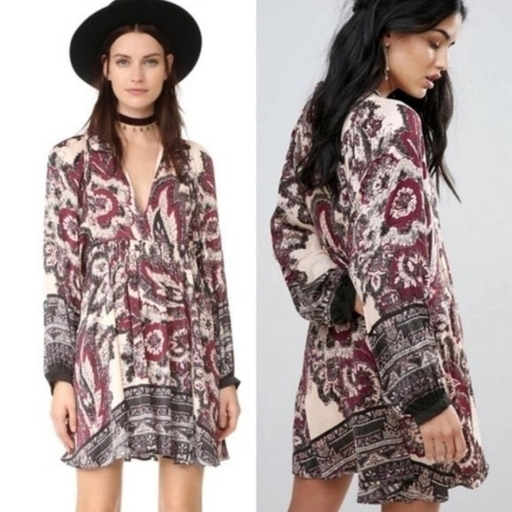 Free People Boho Dress Say You Love Me Mini Dress M